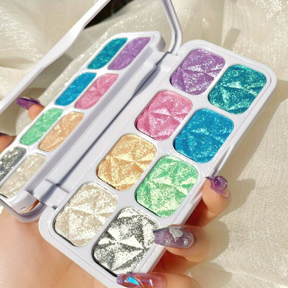 Chameleon Highlighter Palette Eyeshadow Face Body Pigment Macaron Diamond Shimmer Glitter Colorful Highlighter Powder Stage Makeup Bronzer Powder-image-OPC-PFJ98KP-NEW