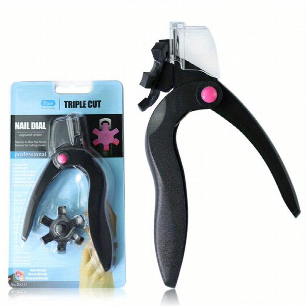Triple Cut Acrylic Tip Cutter Measuring Dial 6 Size Options Professional Acrylic Nail Clipper Nail Tip Cutter Manicure Tools