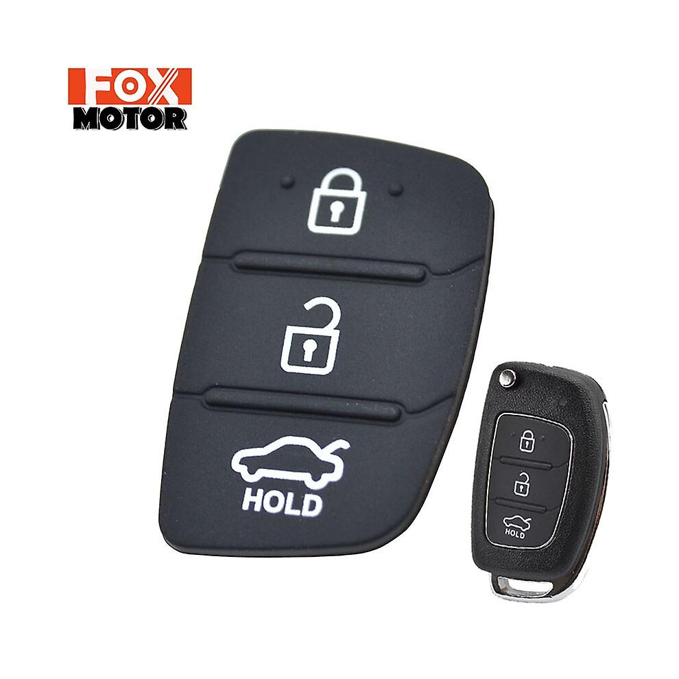 Replacement Rubber 3 Button Pad For Hyundai Creta I20 I40 Tucson Elantra Santa Fe Solaris Ix35 Ix45 Remote Car Repair Key Fob 9372166120641