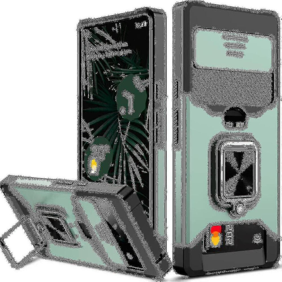 (, Pixel 7 Pro) Heavy Duty Case Compatible Google Pixel 7 Pro/Pixel 7 With Sliding Camera Cover Green 9372166120788