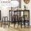 Homcom HOMCOM 5 Piece Bar Table and Stools Set with Metal Frame Rustic Brown 3