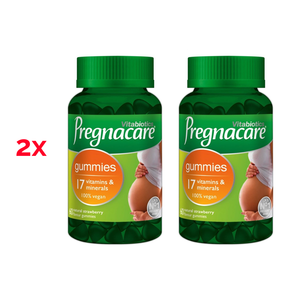 2 x Vitabiotics Care Pregnacare Natural Strawberry 60 Gummies UK