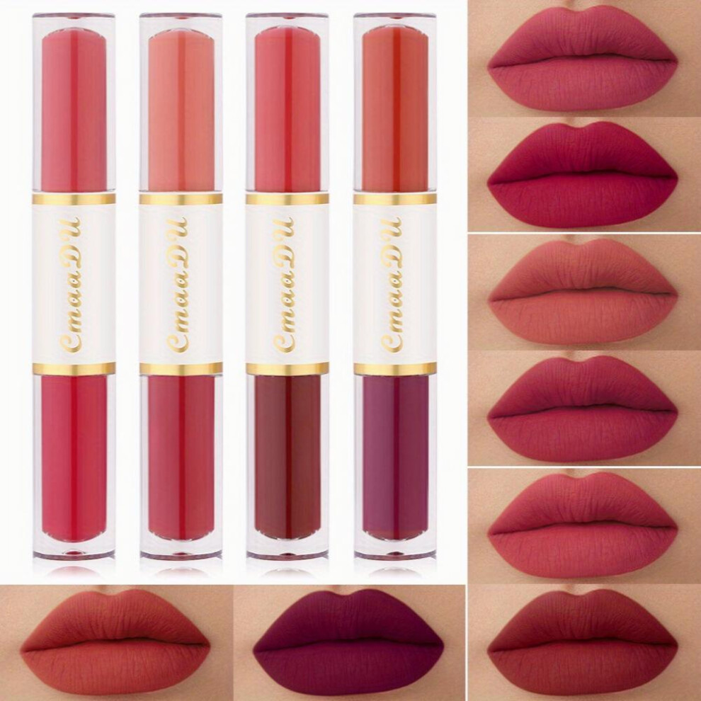 Waterproof Liquid Lip Gloss Matte Long Lasting Lipstick Dual Ended Hydrating Non stick & Non Drying Red Lip Stain Tint Highly Pigmented Not Fade-image-OPC-PFJ9RJJ-NEW