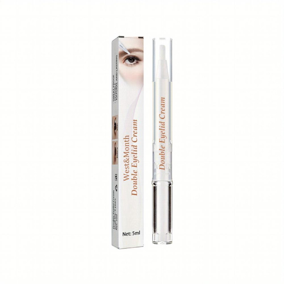 Cream Double Eyelid Pen Glue Invisible Double Eyelid Styling Stick Long Lasting Liquid Eyelid Tape Stickers Double Eyelid Serum Make Eyes Bigger