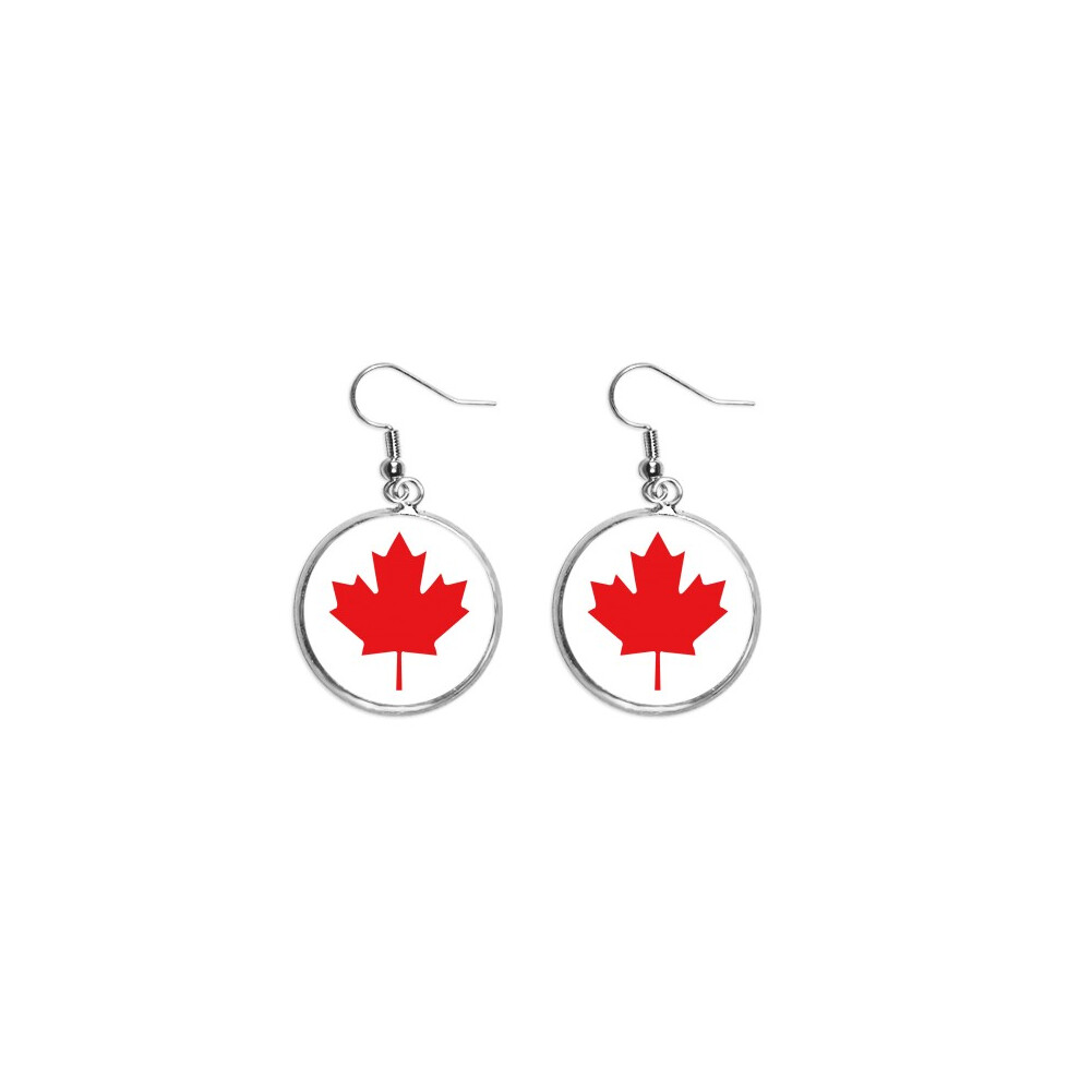 red maple  canada country culture symbol ear dangle silver drop ear jewelry woman-image-OPC-PFJ9VZC-NEW