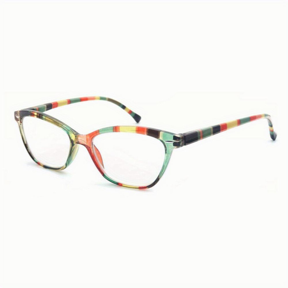 1pc Women Reading Glasses Colorful Readers Pattern Cat Eye Light Blacking Glasses For Reading Lightweight Flexible Spring Hinge Well Wear Look Younger-image-OPC-PFJ9Y7D-NEW