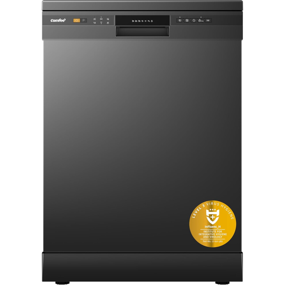 Freestanding Dishwasher 60cm Width, Full Size Dishwasher with 12 Place Settings