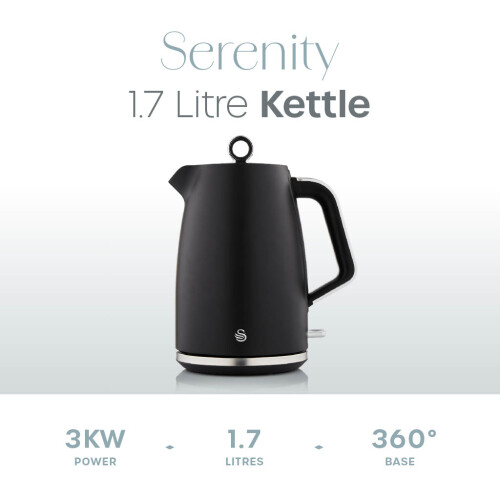 Swan Swan Serenity 1.7L Kettle Quick Boiling SK14017BLK (Black) 1