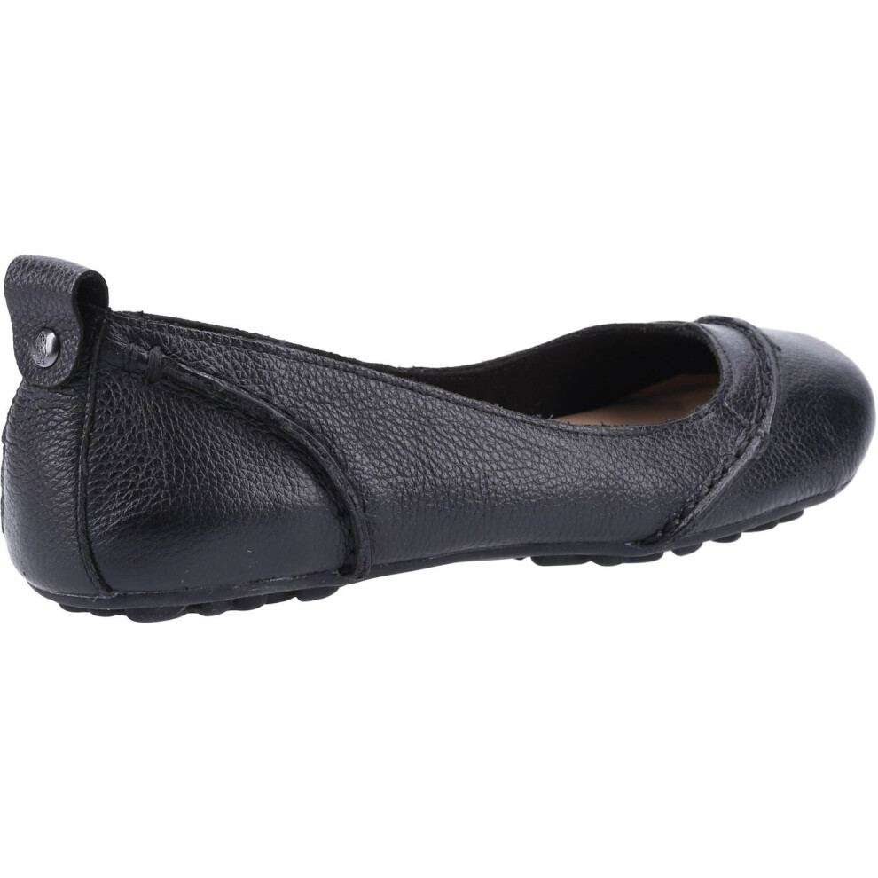 (Black, 9 (Adults')) Hush Puppies Janessa Leather Women's Black Flats