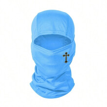 (Style 3) Cross Printed Ski Mask Hood for Men and Women Outdoor Riding Hat Sunshade Breathable Windproof and Sunscreen Hat
