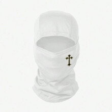 (Style 2) Cross Printed Ski Mask Hood for Men and Women Outdoor Riding Hat Sunshade Breathable Windproof and Sunscreen Hat