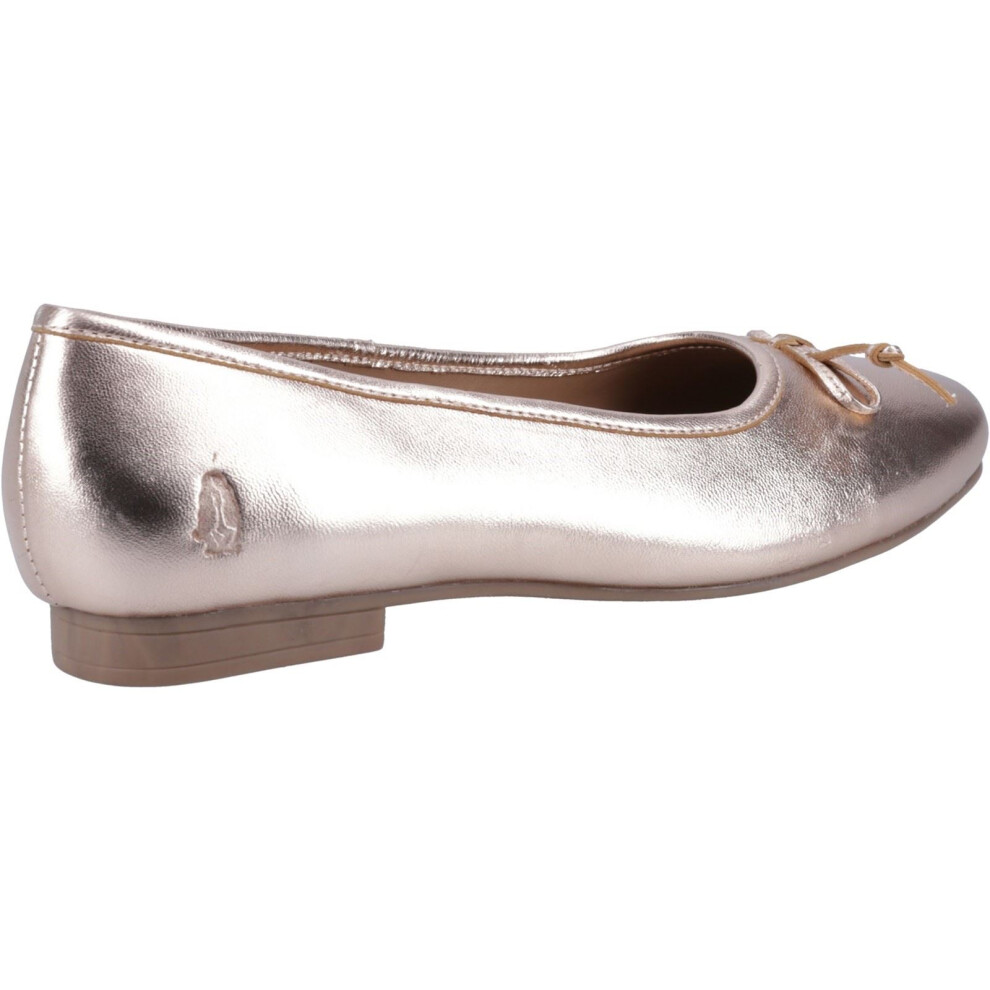 (Gold, 6 (Adults')) Hush Puppies Naomi Leather Women's Rose Gold Flats