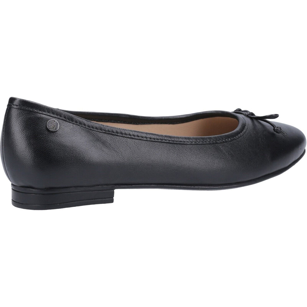 (Black, 8 (Adults')) Hush Puppies Naomi Leather Women's Black Flats