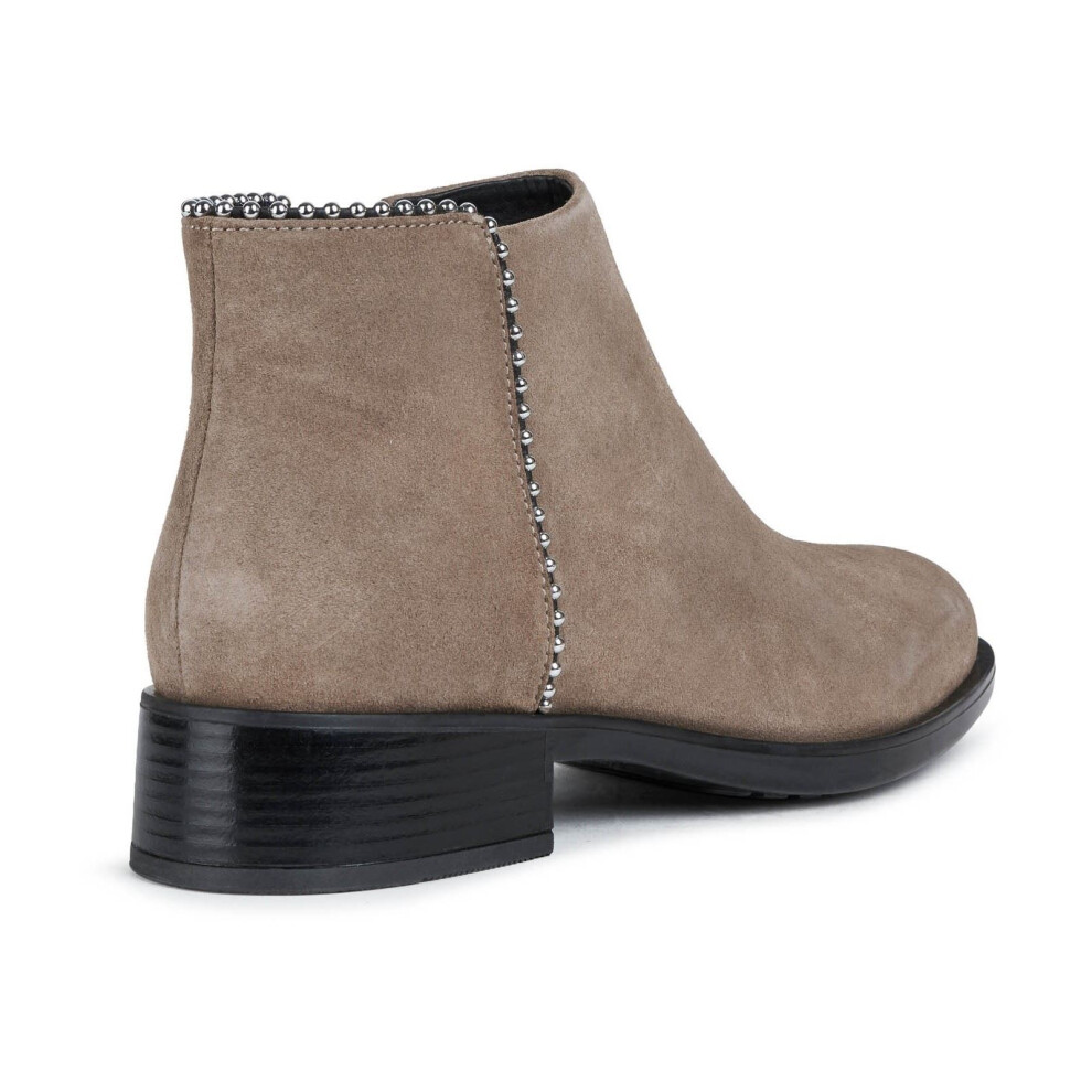 (Cream, 5 (Adults')) Geox Resia 100% Leather Bovine Suede Women's Dark Beige Boots