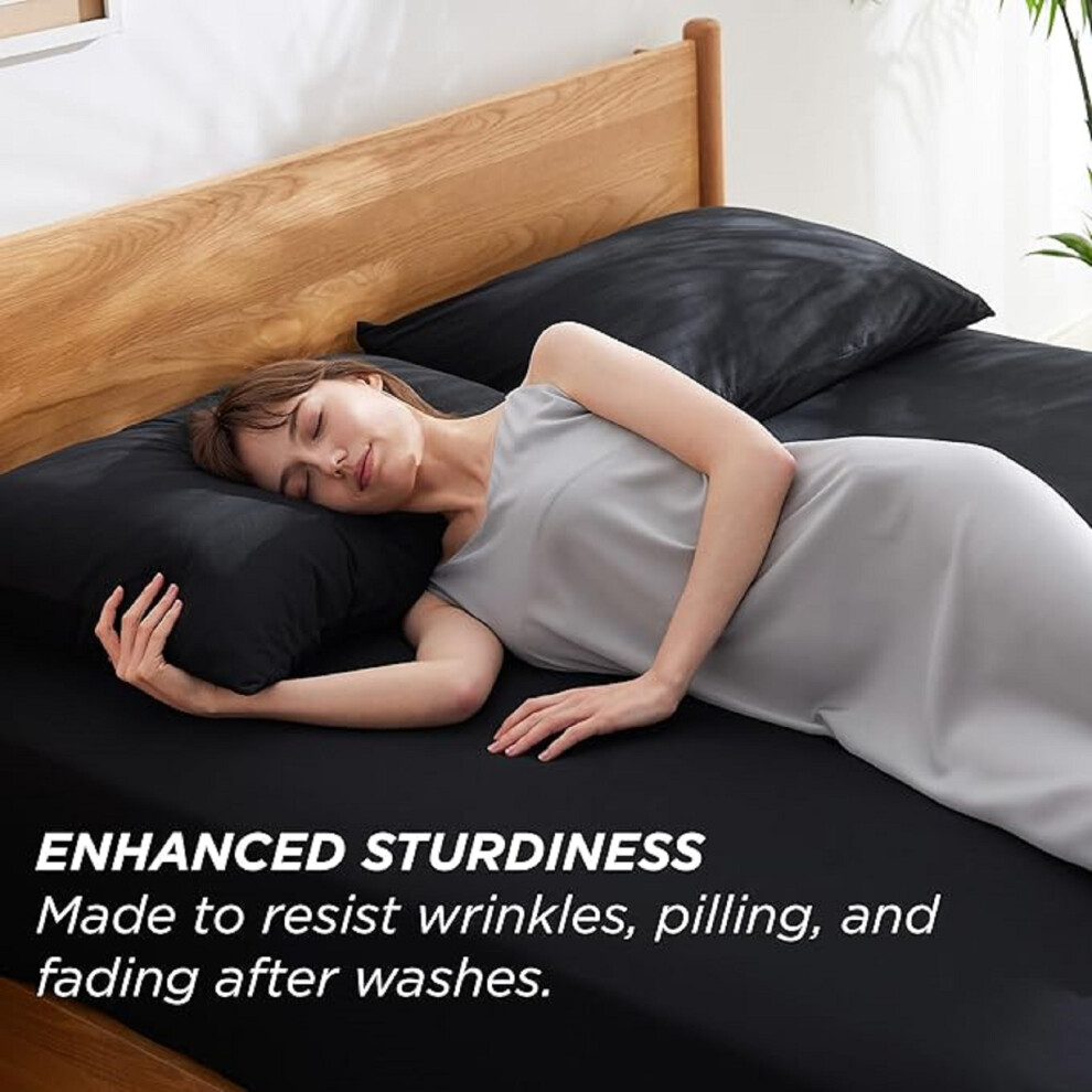 Imperial Rooms (Cotton King Fitted Bed Sheets 30Cm, Jersey Fitted Sheet ) Jersey Fitted Sheets 30Cm Soft Cotton Bed Sheet Uk Black