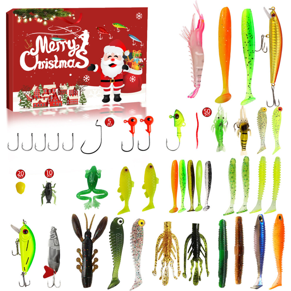 (780A) Fishing Lure Xmas Advent Calendar Holiday 24 Piece Gift Christmas