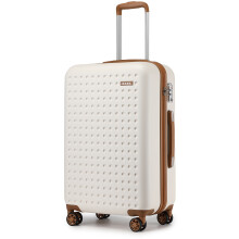 (24 Inch) 20/24/28Inch ABS Hard Shell Suitcase Set Travel 4 Wheels Cabin Hand Luggage - Cream