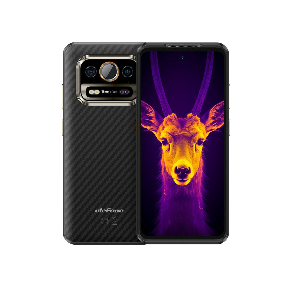 Ulefone Armor 25T Pro Rugged Phone, 6Gb+256Gb, Thermal Imaging, 6.78 Inch Android 14 Mediatek Dimensity 6300 Octa Core, Network: 5G, Nfc(Frost ) Black