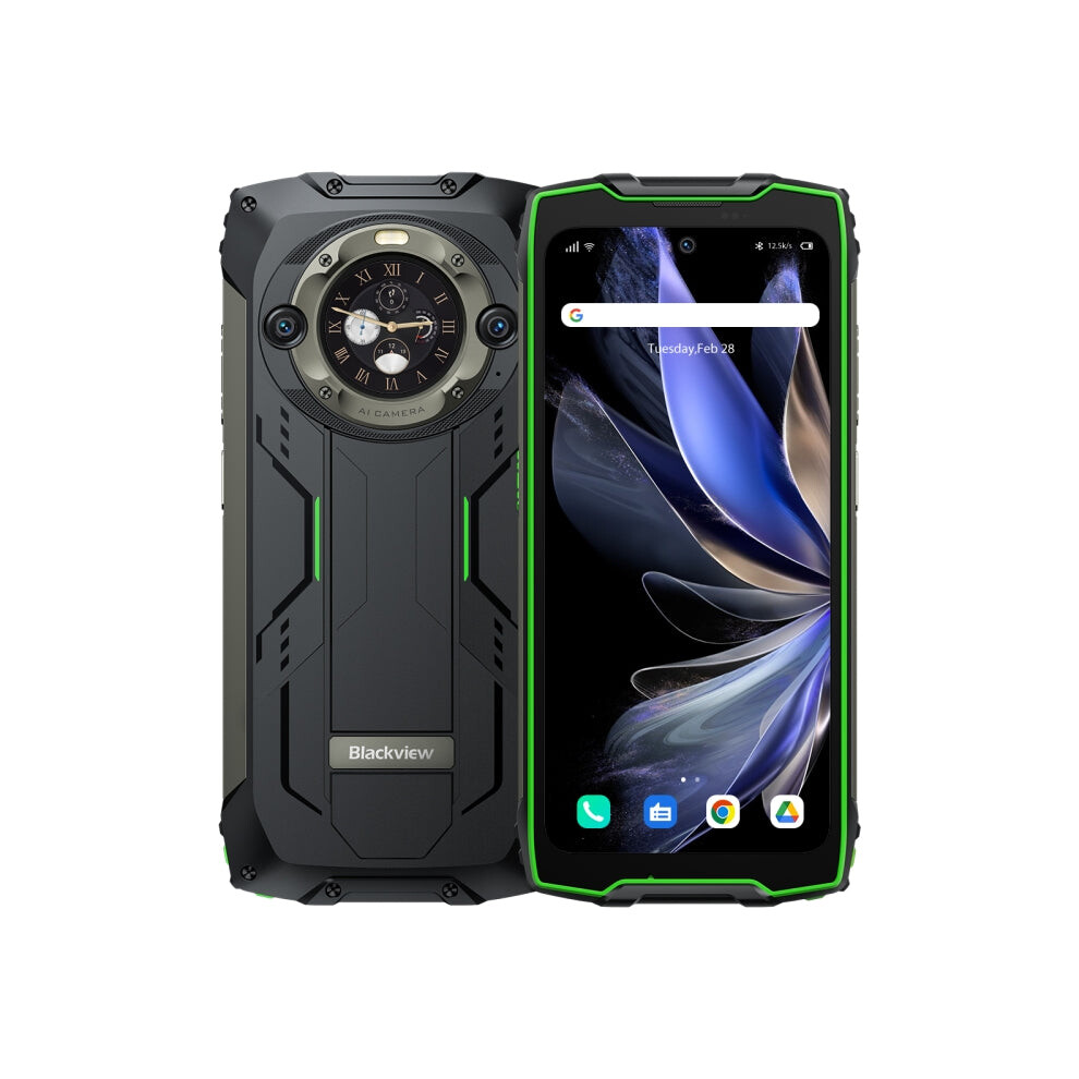 Blackview Bv9300 Pro, 12Gb+256Gb, Ip68/Ip69k/Mil-Std-810H, 6.7 Inch + 1.32 Inch Android 13 Mediatek Helio G99 Octa Core, Network: 4G, Nfc, Otg(Green) Green