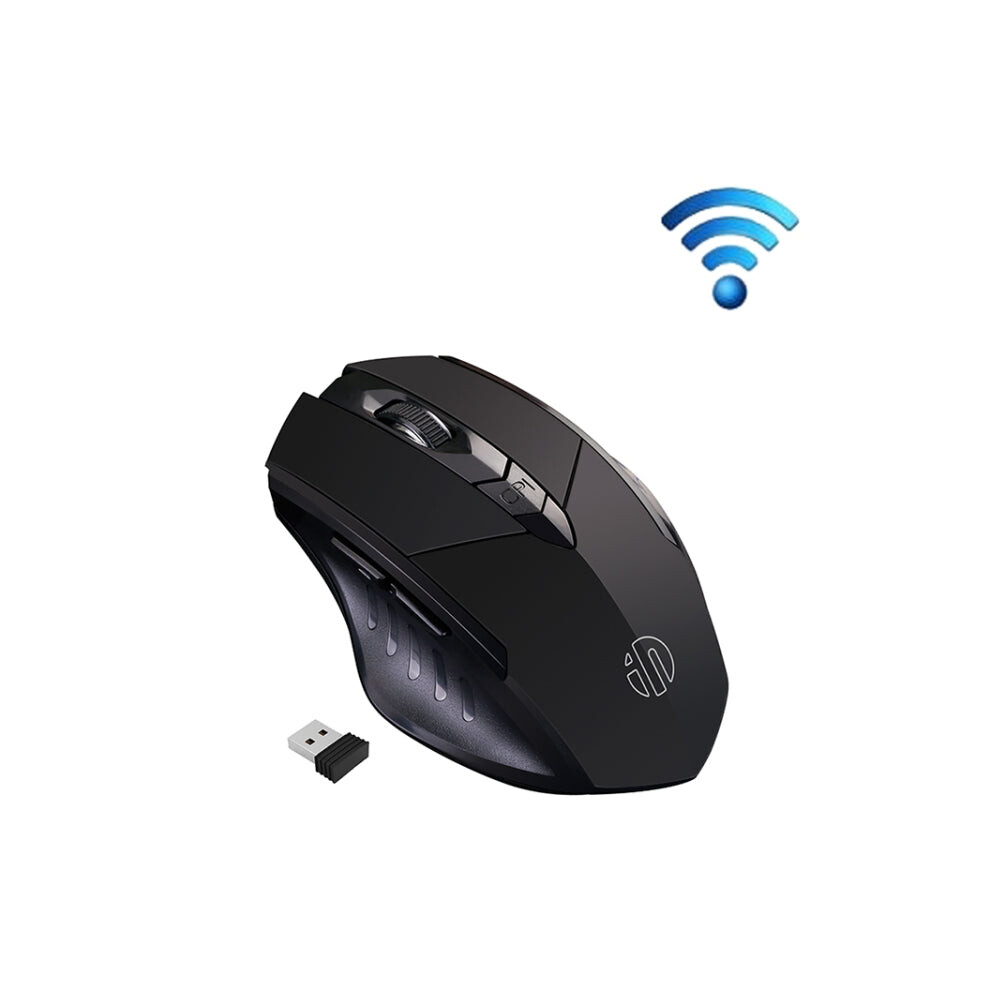 Inphic PM6 6 Keys 1000/1200/1600 DPI Home Gaming Wireless Mechanical Mouse, Colour: Black Wireless Charging Silent Version-image-OPC-PFJBDFD-NEW