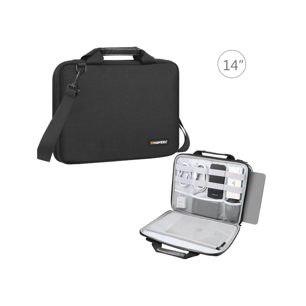 Haweel 13.0 Inch-14.0 Inch Briefcase Crossbody Laptop Bag For Macbook, Lenovo Thinkpad, Asus, Hp(Black) Black 880007711464