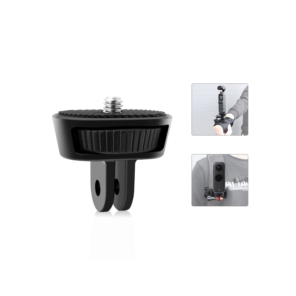 Puluz 1/4 Inch Screw Adjustable Abs Action Camera Tripod Adapter (Black) Black 740441827285