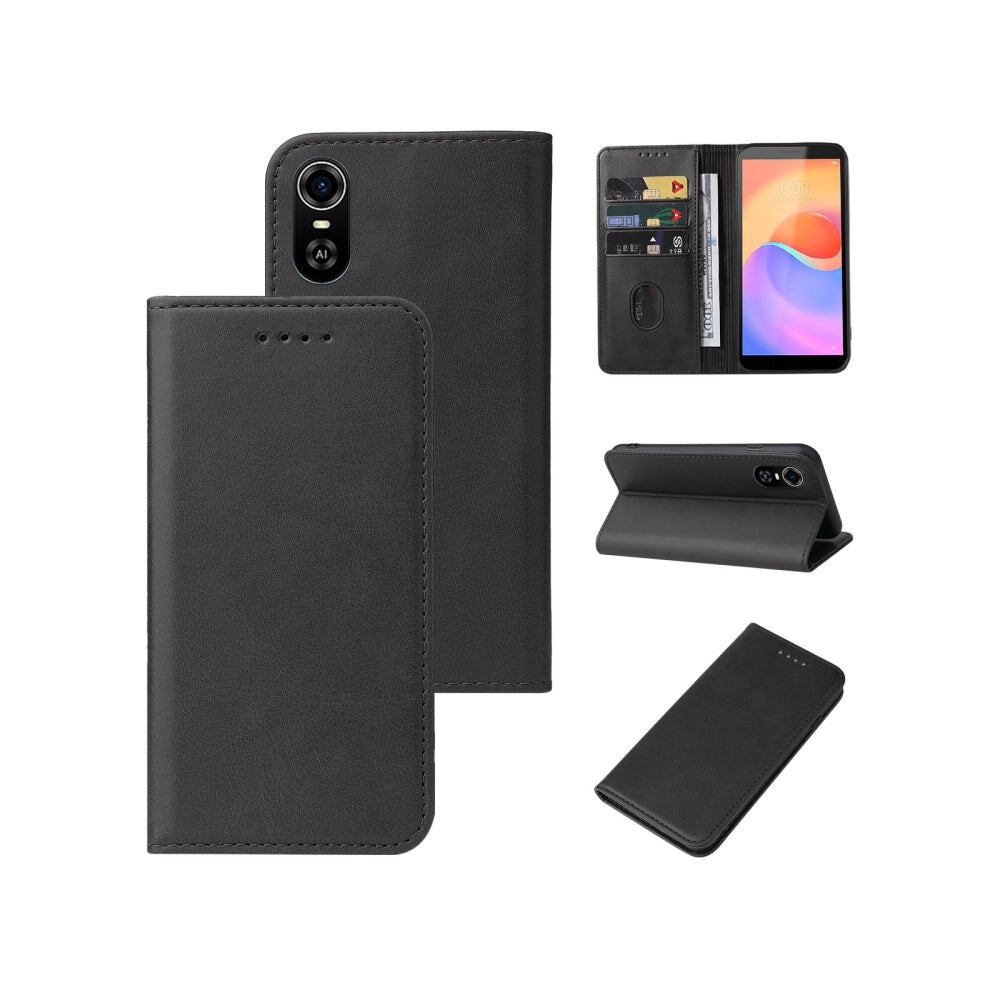 For ZTE Blade A31 Plus Magnetic Closure Leather Phone Case(Black)