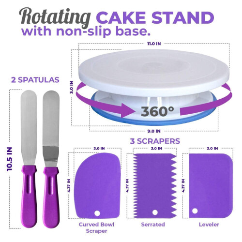 60 PCS/Set Cake Turntable Set Decorating Table Decorating Mouth Silicone Bag Baking DIY Combination 2
