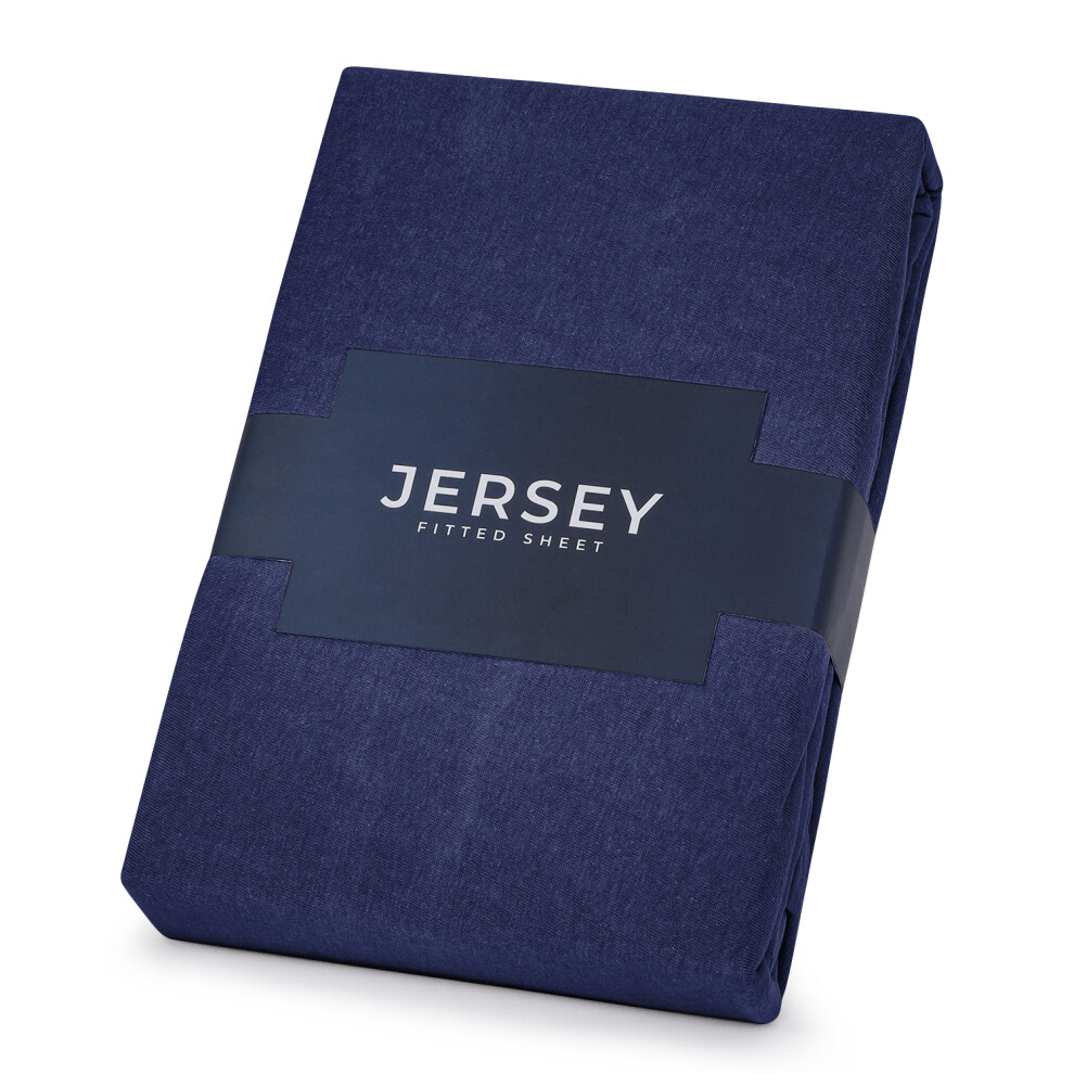 Imperial Rooms (Cotton King Fitted Bed Sheets 30Cm, Jersey Fitted Sheet (Navy)) Jersey Fitted Sheets 30Cm Soft Cotton Bed Sheet Uk Blue