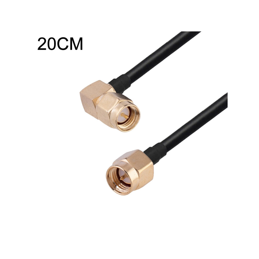 Sma Male Elbow To Sma Male Rg174 Rf Coaxial Adapter Cable, Length: 20Cm 740390264384