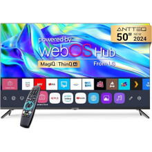 Antteq Smart TV 50 inch MagiQ 50" UHD 4K TV webOS, BBC Freeview Netflix YouTube Airplay WiFi, ThinQ AI MEMC Work with Alexa Black Television