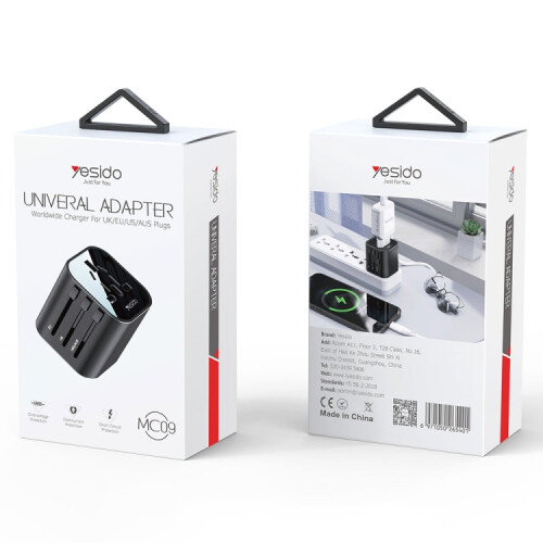 Yesido MC-09 Multi-function Universal Travel Adapter Plug(Black) 2