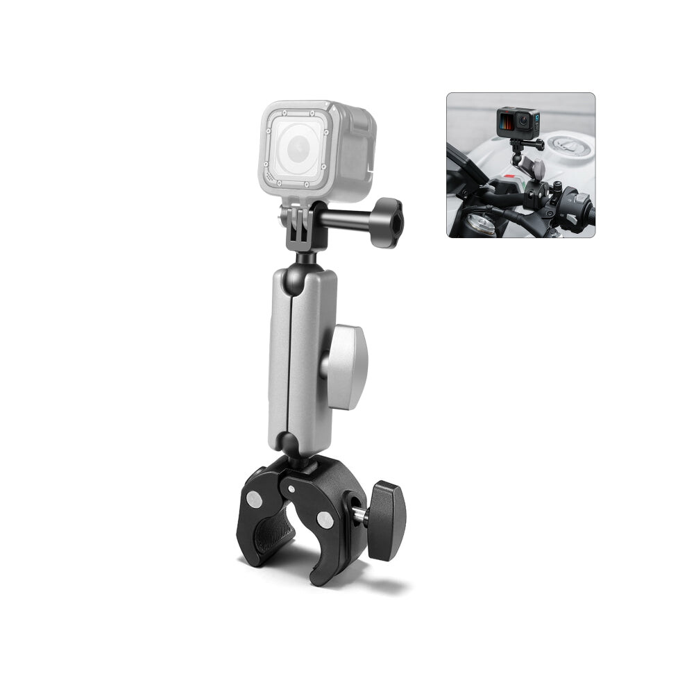 Puluz Motorcycle Crab Pliers Clip Arm Mount With Mount Adapter & Long Screw (Black) Black 740441840079