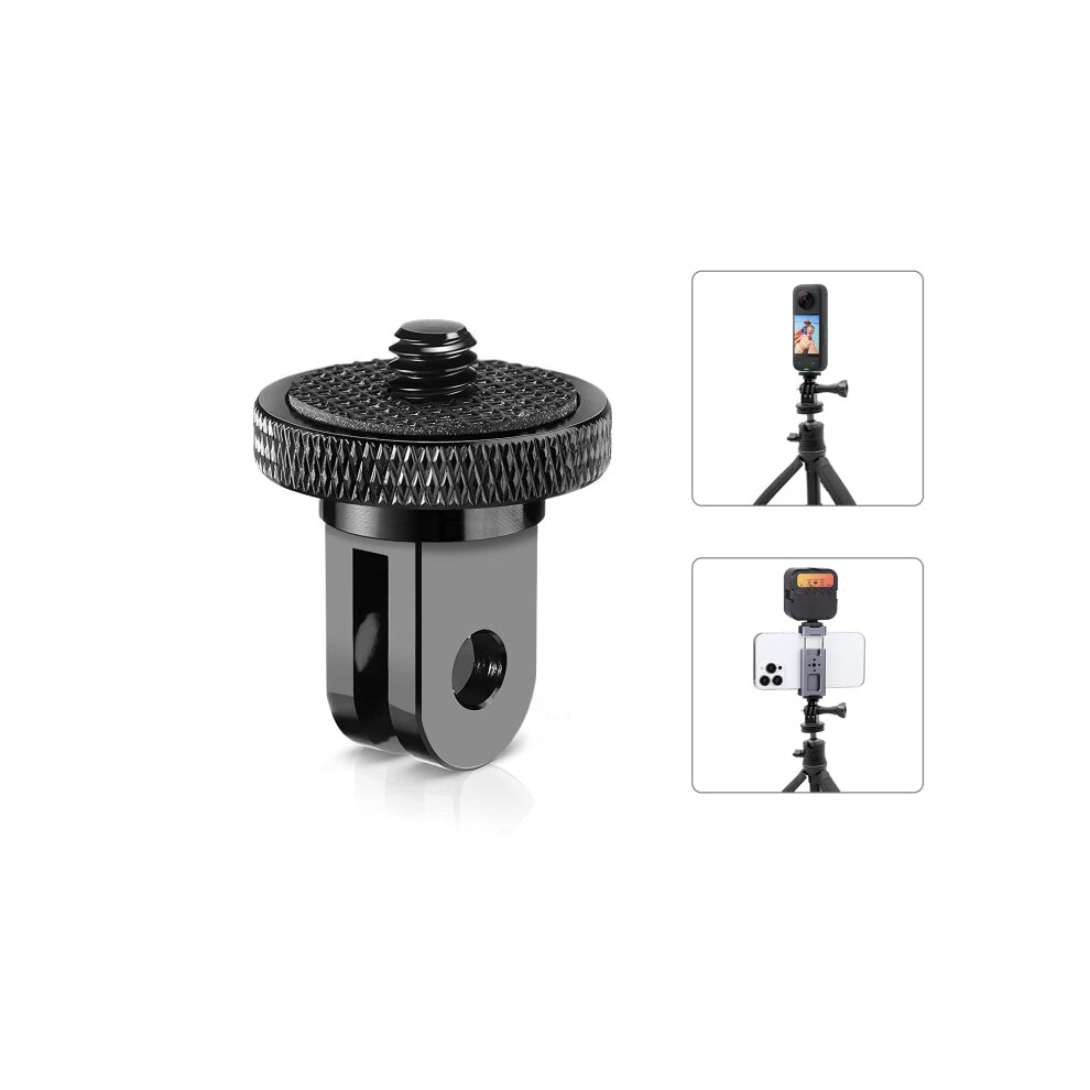 Puluz 1/4 Inch Screw Metal Tripod Mount Action Camera Adapter (Black) Black 740441827483