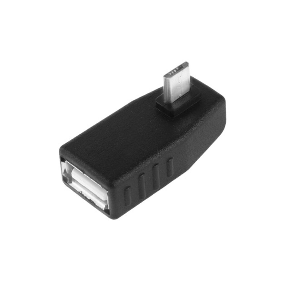Micro Usb Male To Usb 2.0 Af Adapter With 90 Degree Angle, Support Otg Function(Black) Black 740390248520