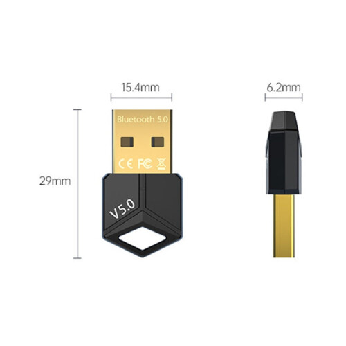 USB Bluetooth Adapter 5.0PC Computer Wireless Audio Receive Transmitter, Color: Black 2