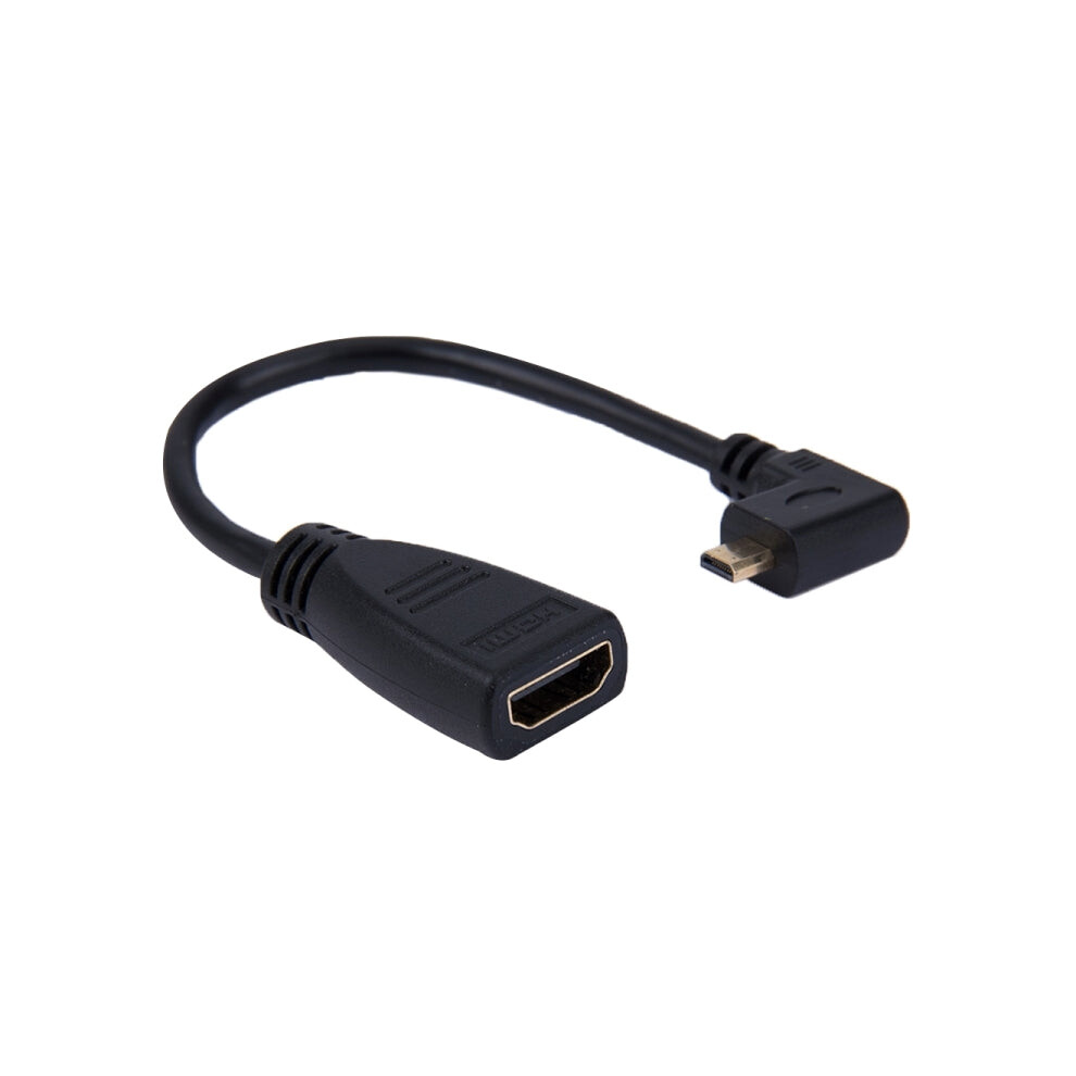 19Cm 90 Degree Micro Hdmi Left-Toward Male To Hdmi Female Cable Adapter(Black) Black 740441826127