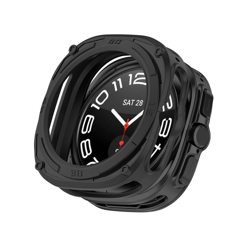 For Samsung Galaxy Watch Ultra 47mm Armored TPU Watch Protective Case(Black)