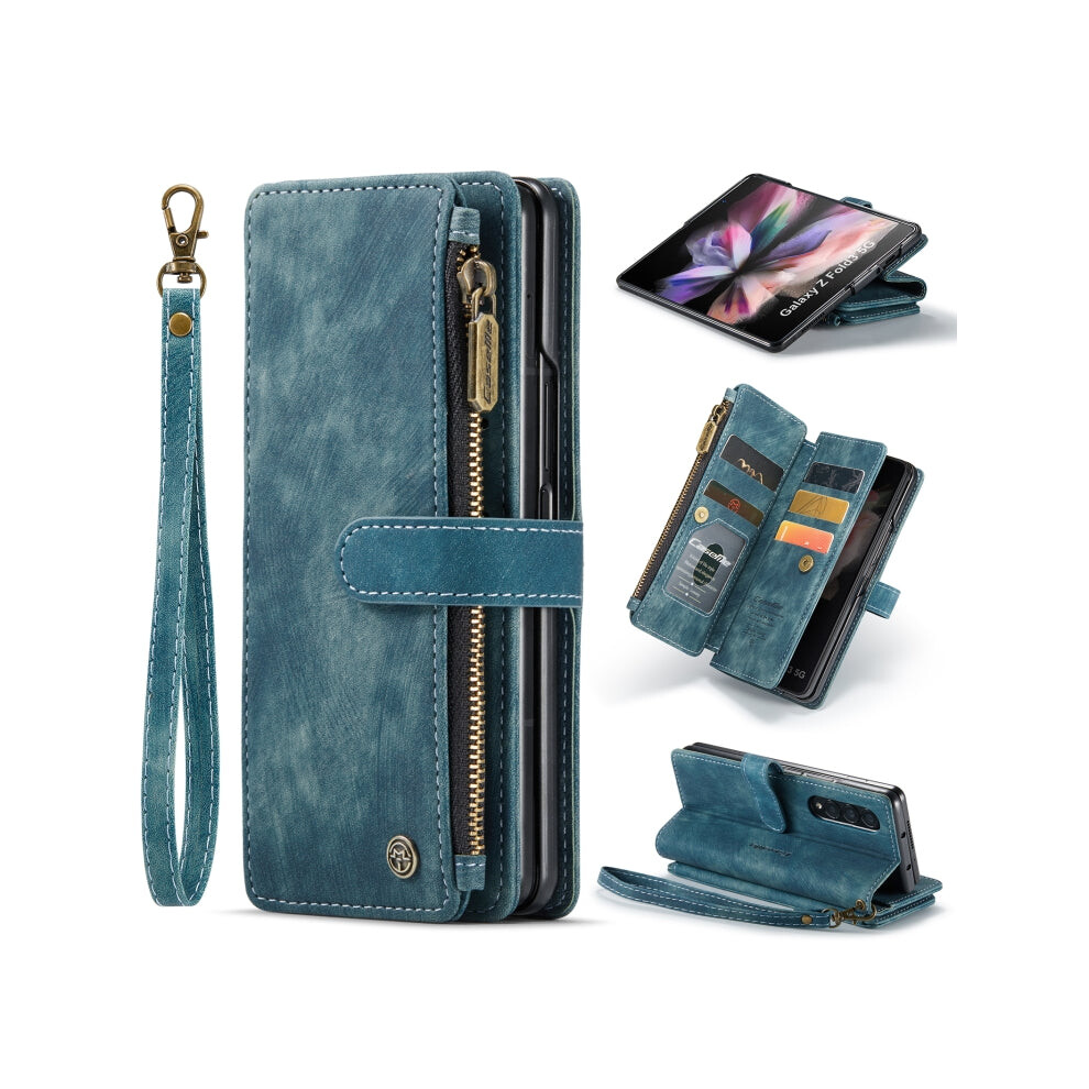 For Samsung Galaxy Z Fold3 5G Caseme C30 Multifunctional Phone Leather Phone Case(Blue) Blue 740441823577