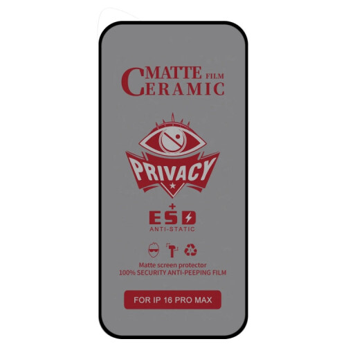 For iPhone 16 Pro Max Full Coverage Frosted Privacy Ceramic Film 2