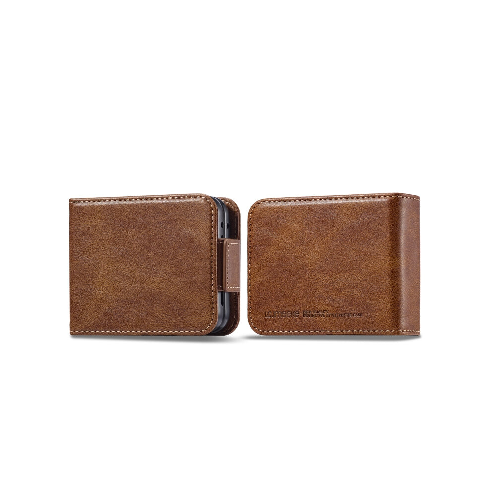 For Samsung Galaxy Z Flip5 Lc.imeeke Rfid Anti-Theft Leather Phone Case(Brown) Brown 740390258871