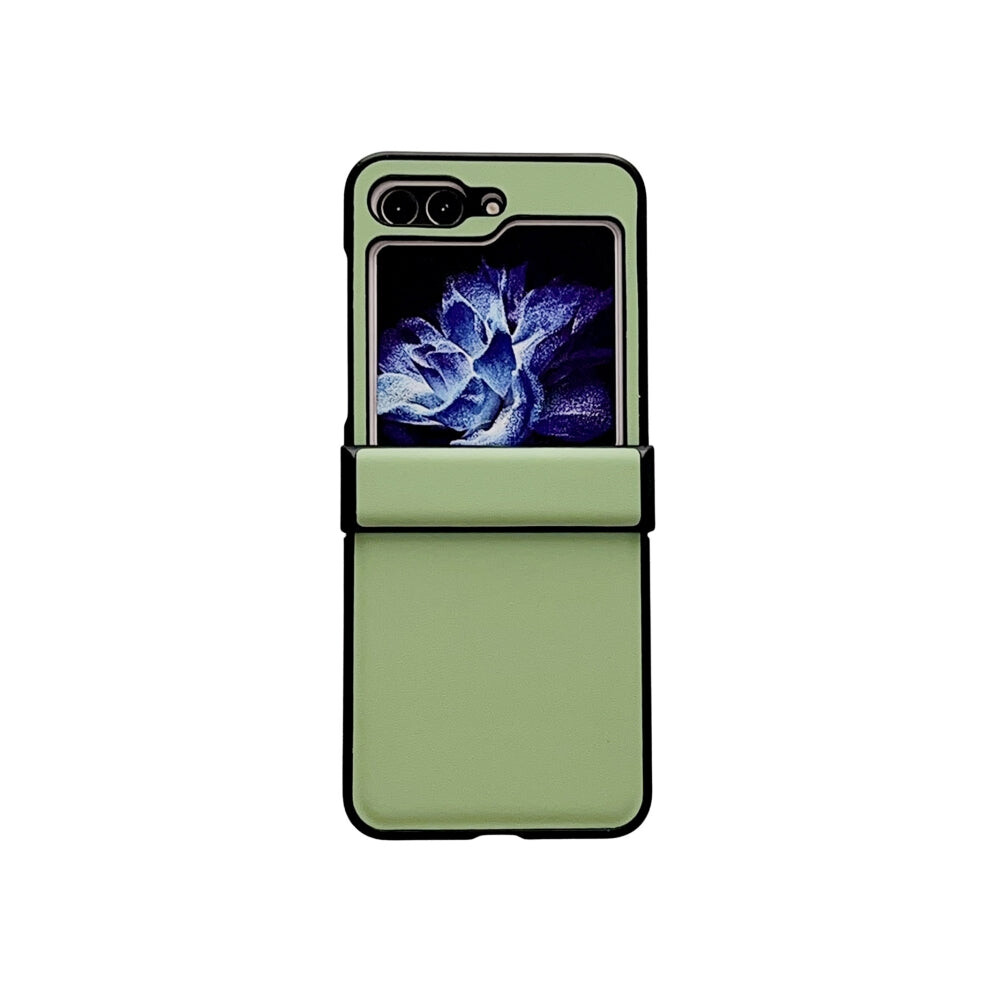 For Samsung Galaxy Z Flip5 Pure Color Hinge Shockproof Phone Case(Green) Green 740390258864