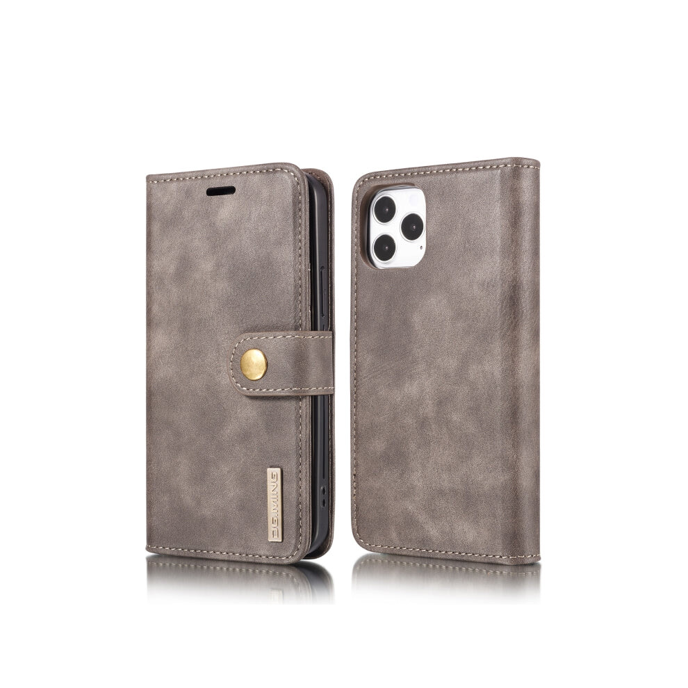 For Iphone 12 Pro Max Dg.ming Crazy Horse Texture Detachable Magnetic Leather Case(Grey) Grey 740390258505