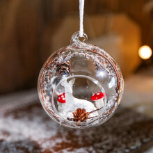 (Red) Christmas Transparent Ball Glass Christmas Trees Ornament Wedding Gifts Party Home Decor