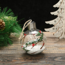 (B) Christmas Transparent Ball Glass Christmas Trees Ornament Wedding Gifts Party Home Decor