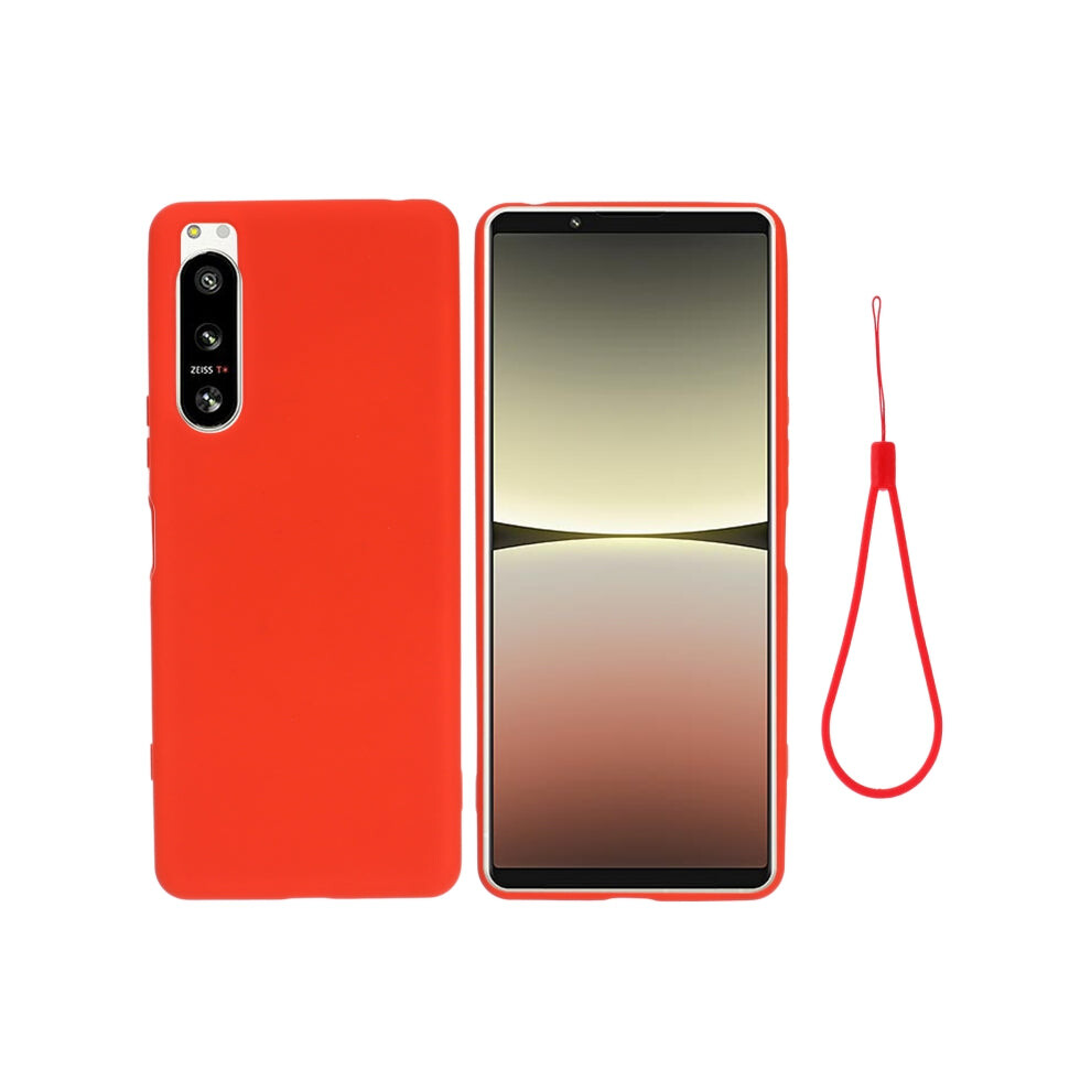 For Sony Xperia 5 Iv Solid Color Liquid Silicone Dropproof Full Coverage Protective Case(Red) Red 740390257706