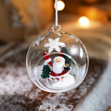 (Multicolor) Christmas Transparent Ball Glass Christmas Trees Ornament Wedding Gifts Party Home Decor