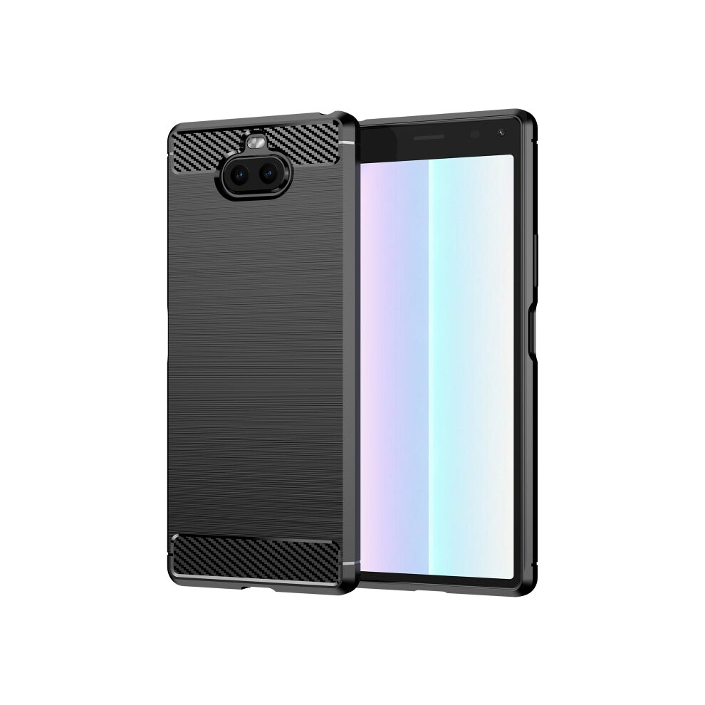 For Sony Xperia 8/8 Lite Brushed Texture Carbon Fiber Tpu Phone Case(Black) Black 740390257683