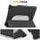 For Google Pixel Tablet Custer Pure Color 3-Fold Holder Smart Leather Tablet Case(Black) 6