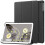 For Google Pixel Tablet Custer Pure Color 3-Fold Holder Smart Leather Tablet Case(Black) 2